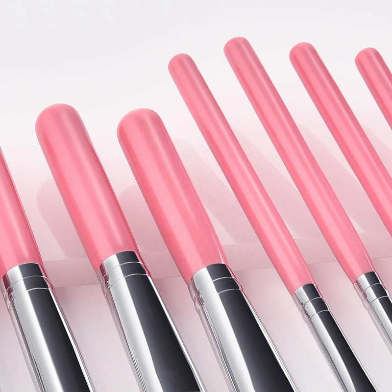 Factory Price 9PCS Pink Foundation Cheap Good Quality Face Makeup Brush Holder Set Online Professional Cosmetics Brushes