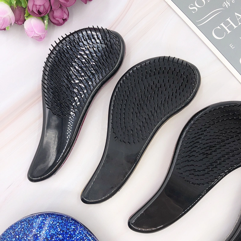 Flash Magic Glitter Handle TT Comb Extension Hairbrush Tangled Hair Brush