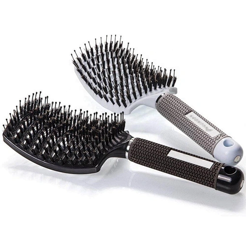 Boar Bristle Hair Brush,Curved Vented Professional Detangling Brush For Long,Thick,Thin Curly & Tangled Vent
