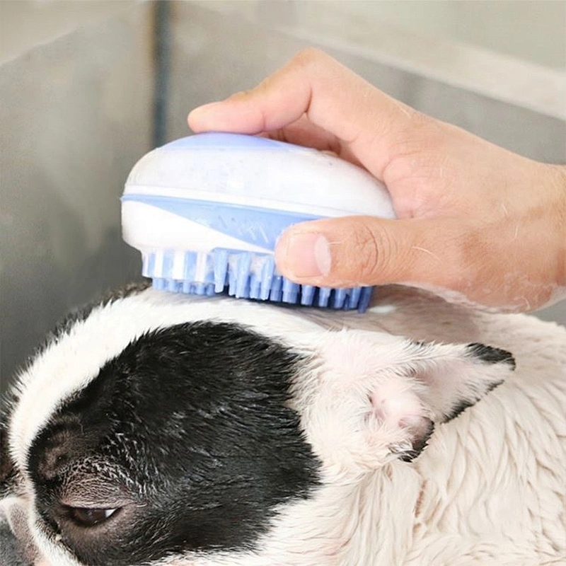 Portable Pet Bath Brush Squeezable Hair Comb Manual Massage Washing For Cat And Dog