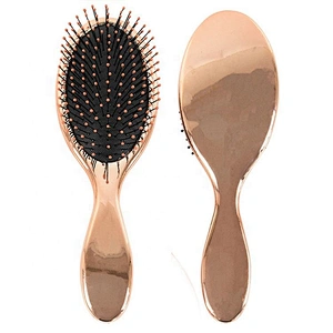 oval detangling hair brush with flexible pins in black long hair extensions hair brush