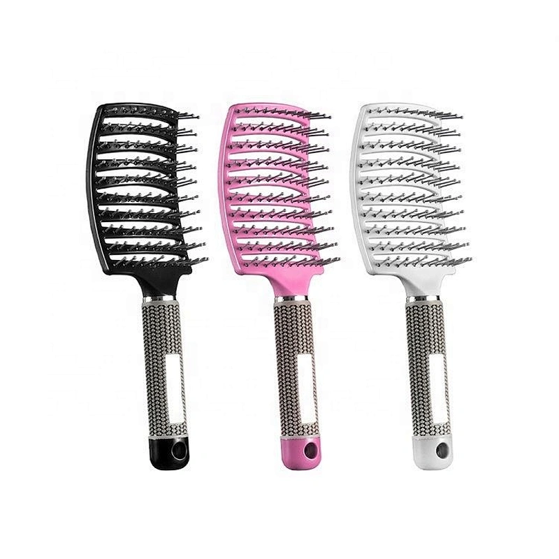 Women Hair Scalp Massage Comb Bristle & Nylon Hairbrush Wet Curly Detangle Brush For Salon Hairdressing Styling Tools