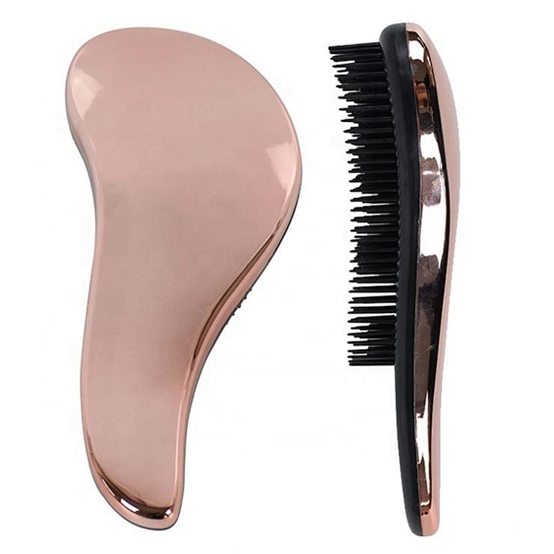 Hot Factories Wholesale customize Women Comfortable Extension Loop detangler electroplated Hair Brush