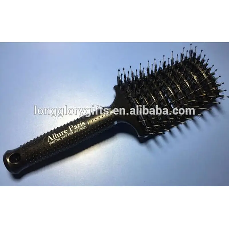 Boar Bristle Hair Brush,Curved Vented Professional Detangling Brush For Long,Thick,Thin Curly & Tangled Vent