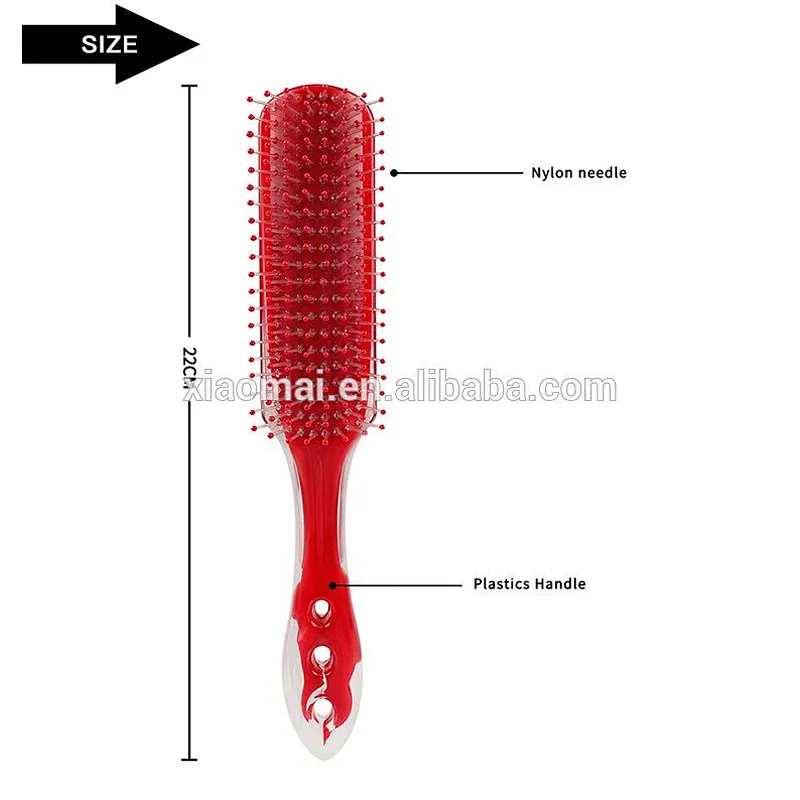 Professional Amazon Hot Sale Denman Nylon Pin Salon 9 Rows Detangling Hair Brush
