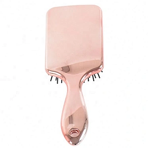 Factory sale small MOQ electroplating hair care square brush private label paddle hair brush