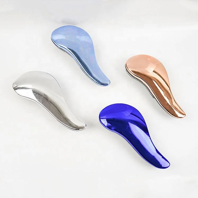 Wholesale ningbo hair brush factory  beautyhair extension brush gold plastic styling designer hair brush