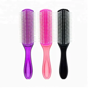 Wholesale Custom Logo Plastic Denman 9 Rows Hair Detangling Brush