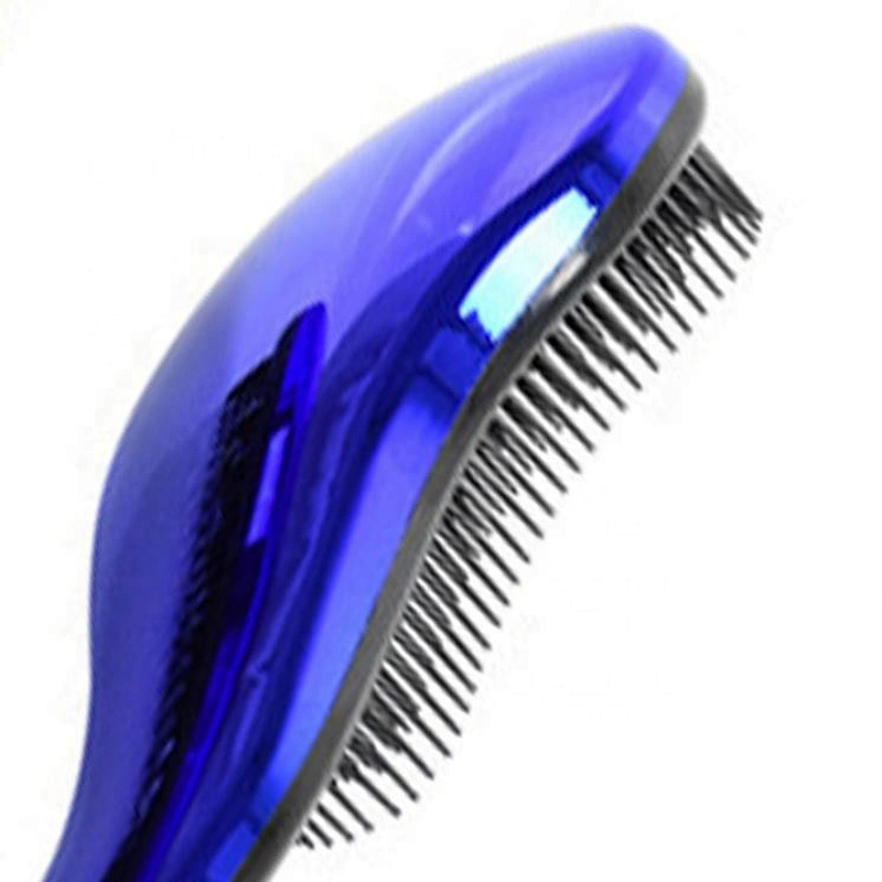 Hot sale hair styling tools barber care free sample electroplating dark blue custom detangle hair brush