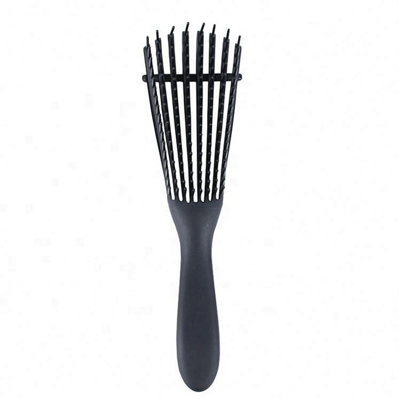 Scalp massage curve fast drying vented hairbrush detangle 8 rows flexible bristle wet detangling hair brush