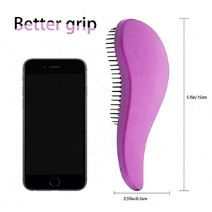 Private Label Plastic Hairbrush Custom Pink Detangling Hair Brush For Wet Or Dry Detangler