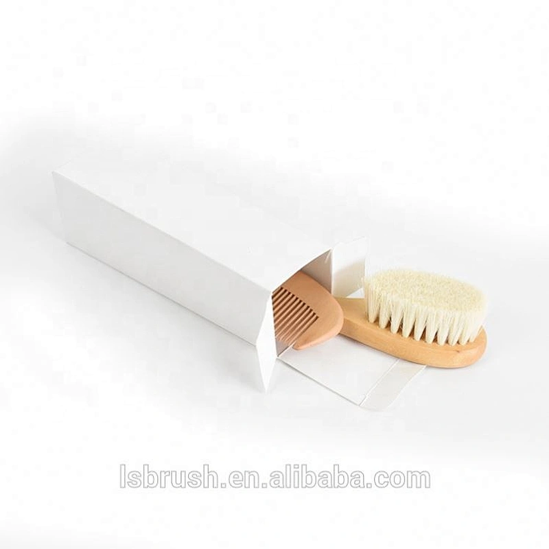 Custom natural baby hair brush set nylon wooden pins wooden baby hairbrush set
