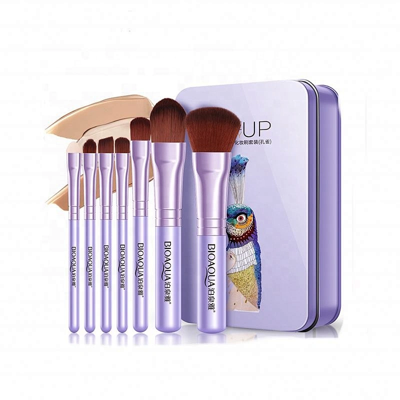 New Design Professional Makeup Brush 7Pc Soft Synthetic Hair With Plastic Handle Make Up Brushes Set