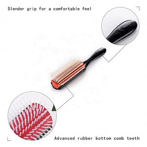 Personalized  Detachable Air Cushion Nylon Bristles 9 Row Denman Hair Brush For Man