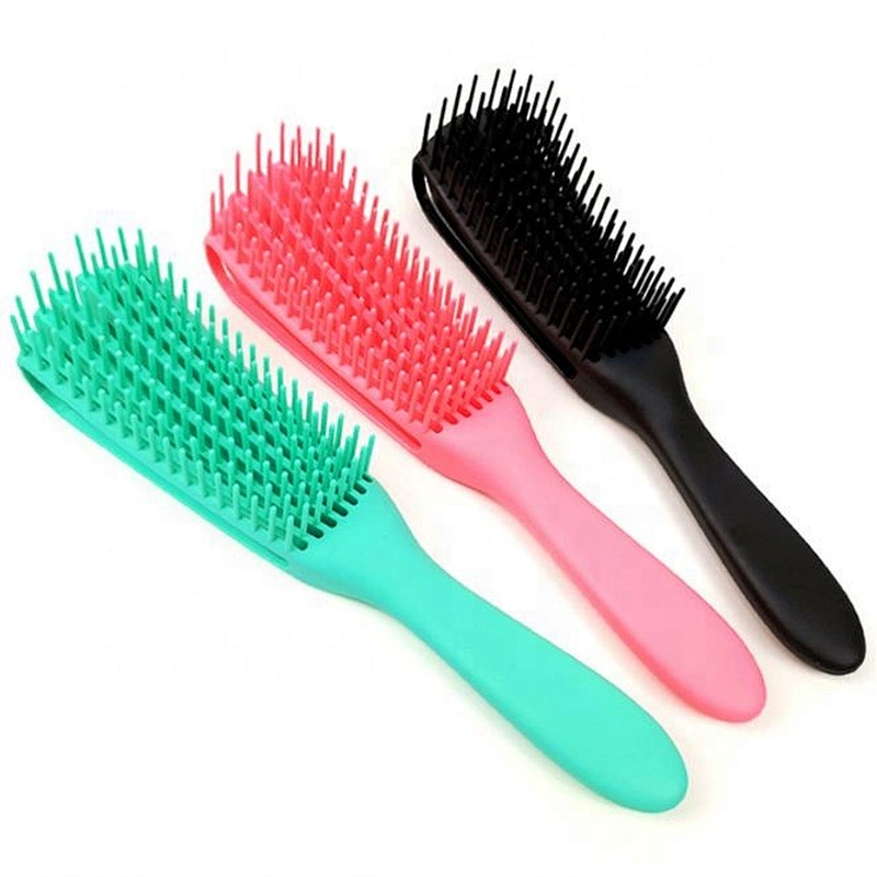 Free sample Curve Fast Drying octopus 8 rows Anti-Static Scalp Plastic  Massage Vent Detangling Hair Brush