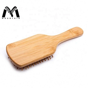 Factory Price Customized Long Handle Bamboo Detangling Massage Air Paddle Hair Brush