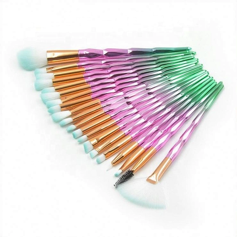 2020 Hot Selling 20Pcs Sets Colorful Eye Makeup Brush Diamond Brushes Set