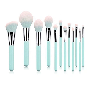 Private Label 12Pcs Light Blue Makeup Brush Set With Pouch