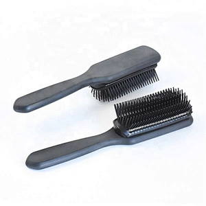 Custom logo printing mens black tangle denman hair brushes 9 rows