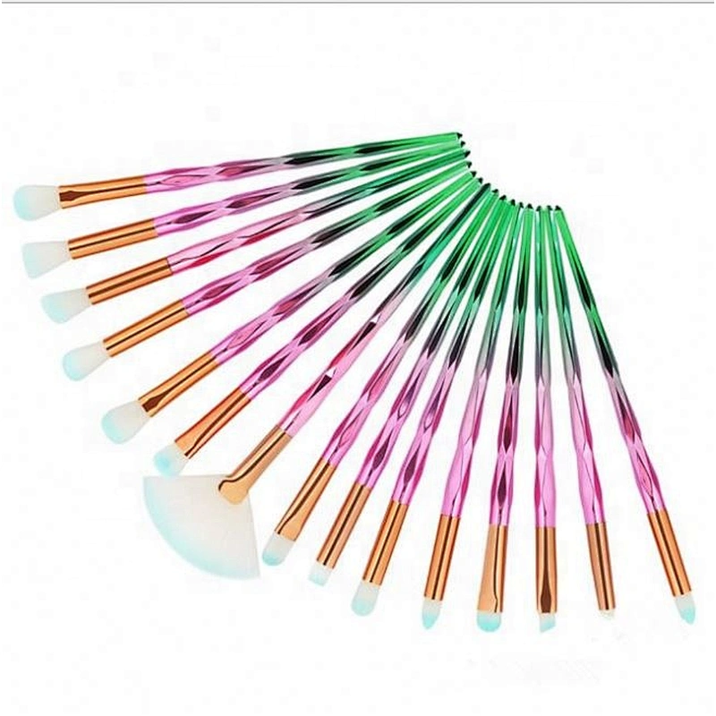 He13145a Manufacturers Direct Sale 15 Diamond Handle Eye Makeup Brush Set Tools