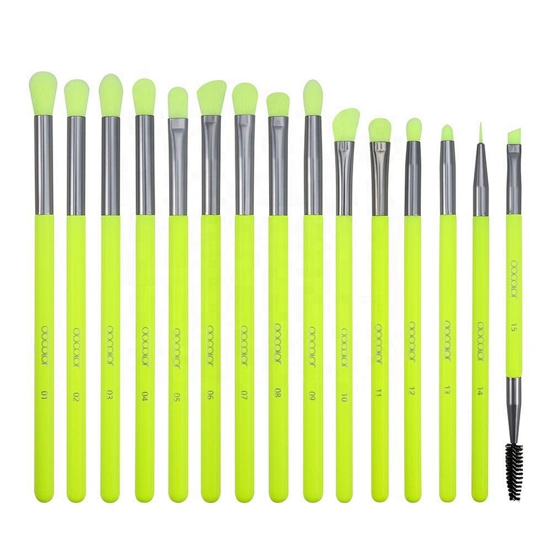 Factory Price Docolor 15Pcs Neon Eye Brush Set Wholesale