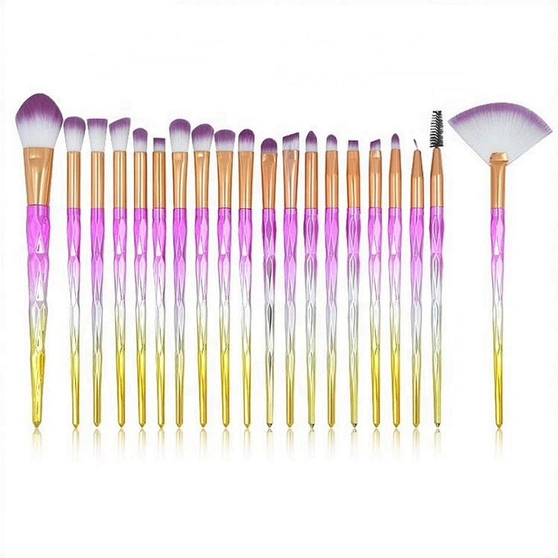 2020 Hot Selling 20Pcs Sets Colorful Eye Makeup Brush Diamond Brushes Set