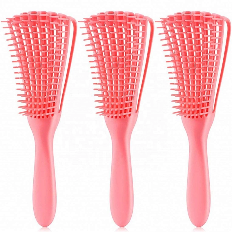 Wholesale Custom Logo Products Eight Rows Detangling Massage Detangle Hair Brush For Curly