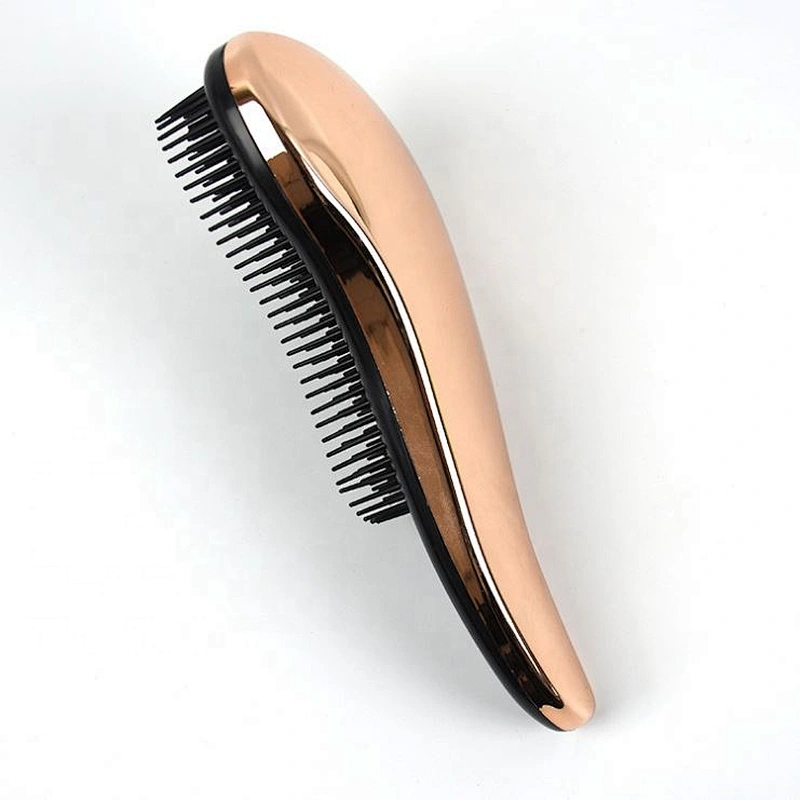 European market popular oem customised electroplating rose gold hair detangling brush