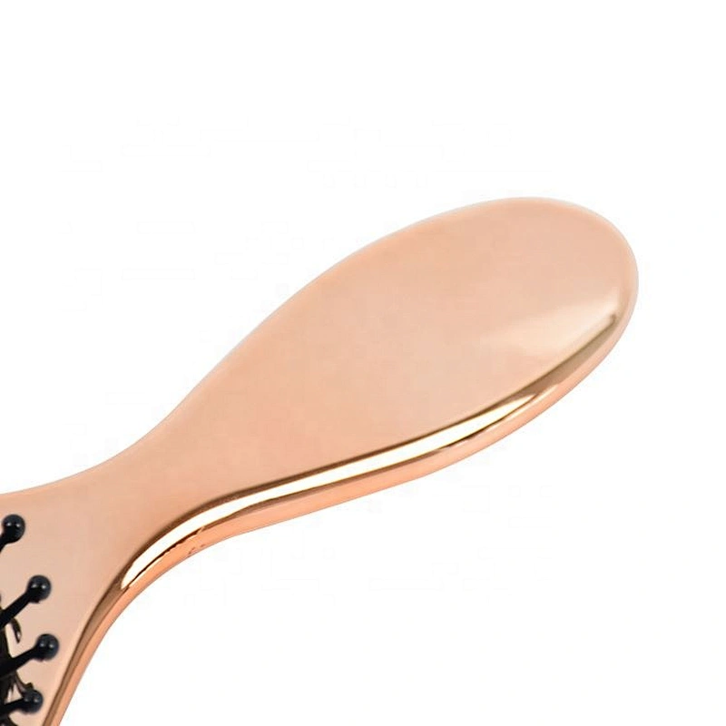 2020 Hot Sale Electroplate Rose Gold Surface Nylon Pins Massage Cushion WET Hair Brush