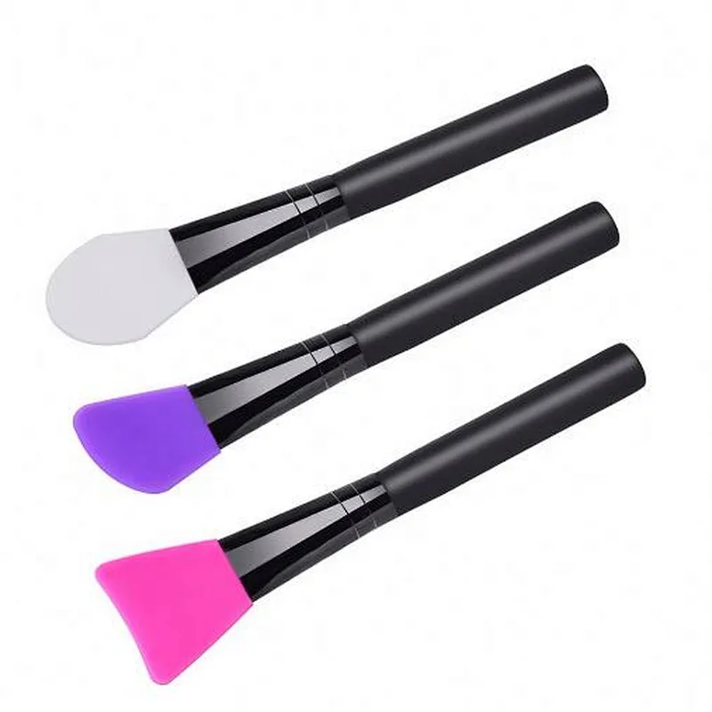 Facial Mask Brush Makeup Set Soft Silicone 3pcs Foundation Eye Shadow Flat Brush Face Concealer Wood Eyeliner BLUSHER