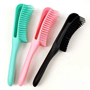 America African Tangle Knot Dry Wet Curly Scalp Massage Comb Women Detangler Hairbrush For Salon Hairdressing Styling Tool