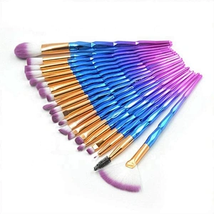 2020 Hot Selling 20Pcs Sets Colorful Eye Makeup Brush Diamond Brushes Set