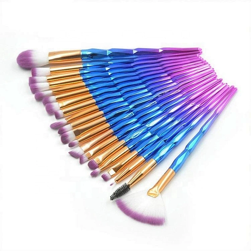 2020 Hot Selling 20Pcs Sets Colorful Eye Makeup Brush Diamond Brushes Set