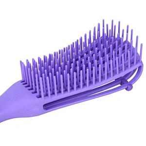 Custom-made logo  Fast Drying 8 rows Anti-Static Scalp Massage soft flexible teeth detangler Hair Brush