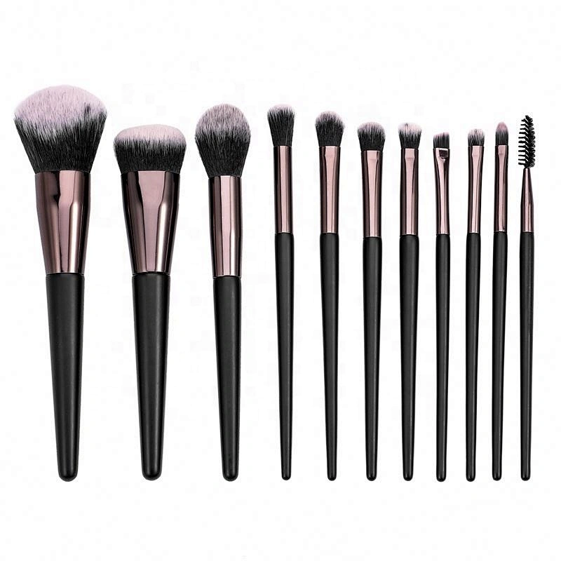 Professional Makeup Brushes Set 11Pcs Orange Wood Handle Cosmetics Make Up Tools Powder Contour Foundation Eyeshadow Brush