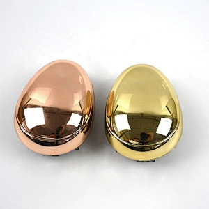 Skillful manufacture beautiful design color brilliancy electroplated surface mini egg shape detangle hairbrush