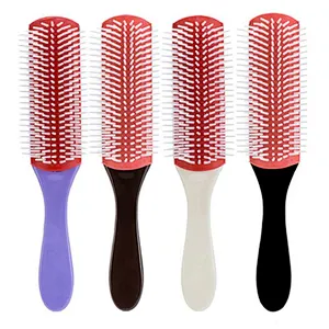Detachable Air Cushion 9-Row Removable Straight Wide Tooth Shower Hair Comb Denman Brush