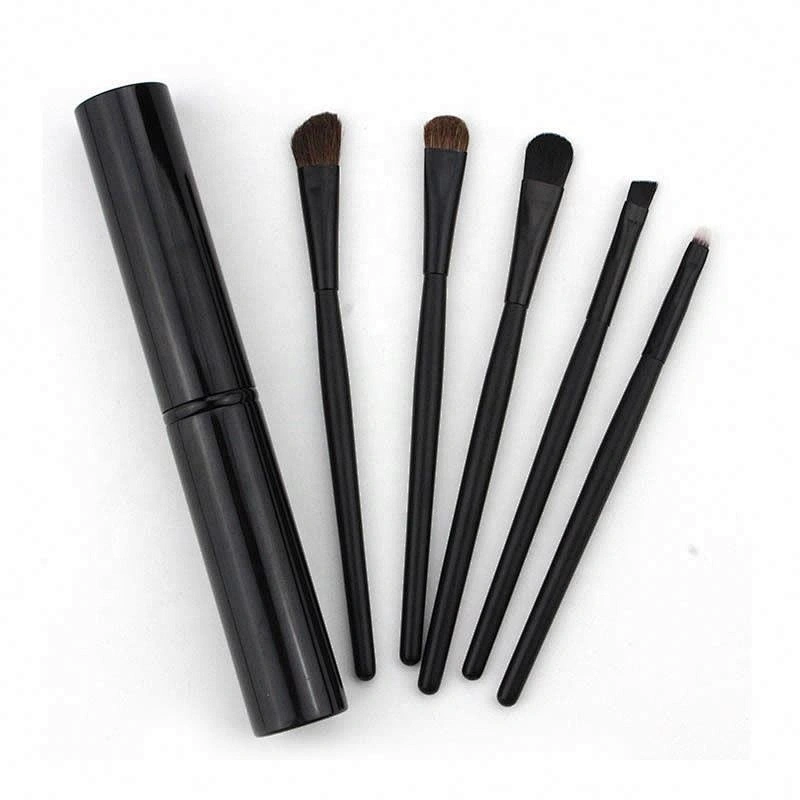 5Pcs Travel Portable Eyeshadow Eyeliner Eyebrow Brush Lip Make Up Brushes Mini Eye Makeup Set