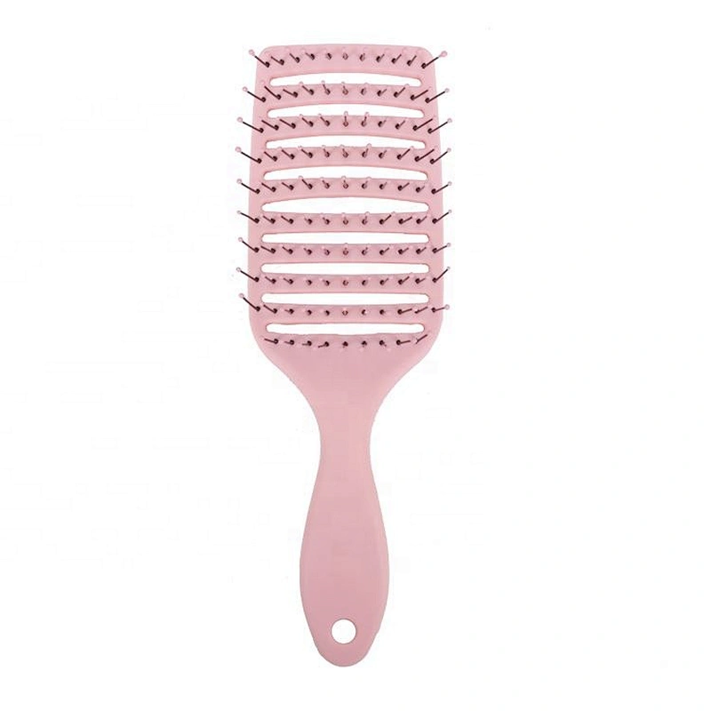 Cheap matt soft touch pink detangling vent brush curly air fast drying ergonomic waves brush