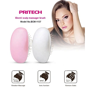 PRITECH Beauty Battery Operated Massager Comb Electric Ionic Hair Brush