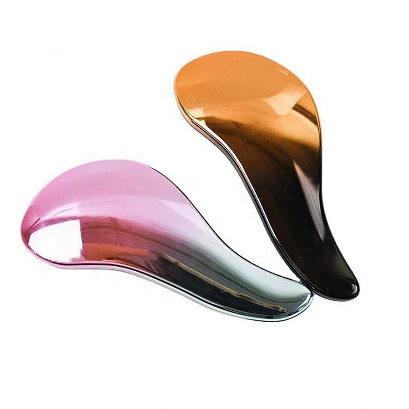 New concept wholesale two colors combined TPE bristles detangling electroplated hair brush