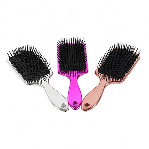Factory wholesale luxury customized electroplated air cushion handle square hair brush