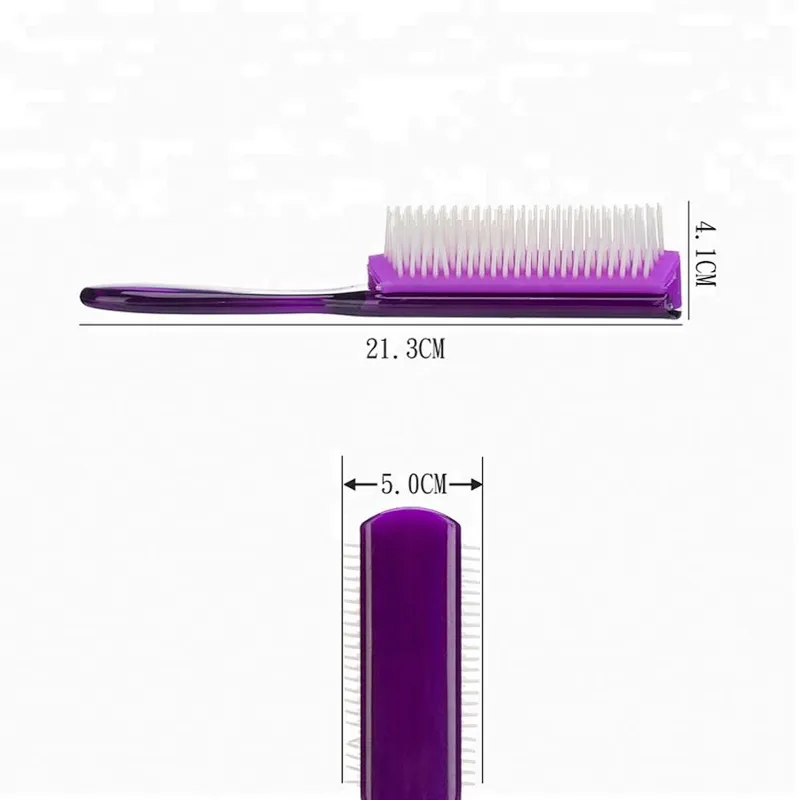 Wholesale Custom Logo Plastic Denman 9 Rows Hair Detangling Brush