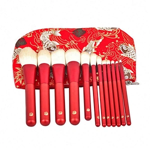 2018 Latest Arrival New Oriental Style Design Cosmetic Makeup Brushes 12 Pcs Set Pack Make Up Kit
