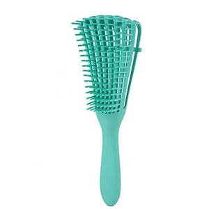 Custom Plastic Detangling Hair Brush Vent Curve 8 Rows Anti-Static Scalp