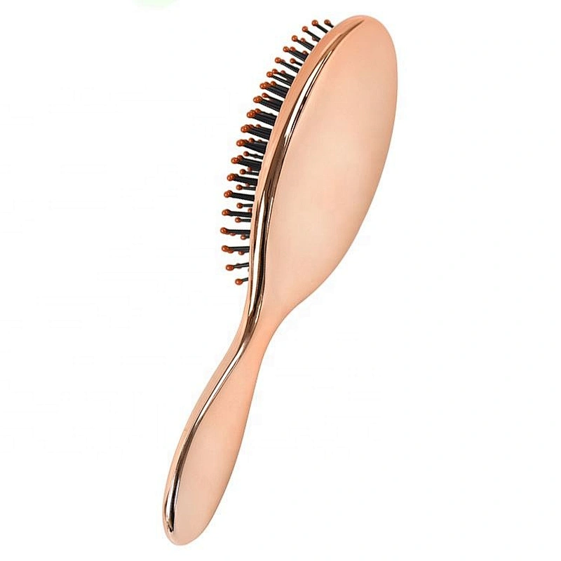 Anti static travel air cushion thicker bristles hair care electroplating rose gold hair brush