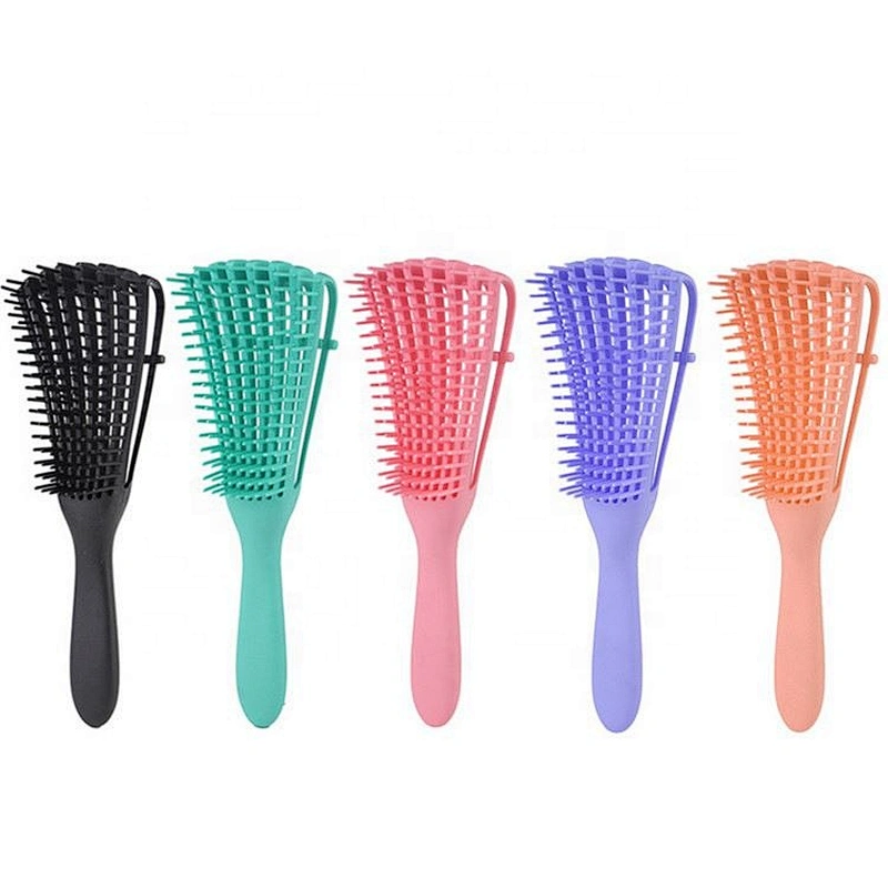 Professional Custom Logo Pink,  Curly Wet Afro Textured Detangling Brush For Natural Black Hair Or Long Thick/