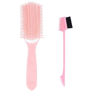 Denman Hairbrush Matte Pink 9 Rows Edge Control&denman Brush Kit Round Vent Paddle Factory Wholesale Strong Bristles Waterproof