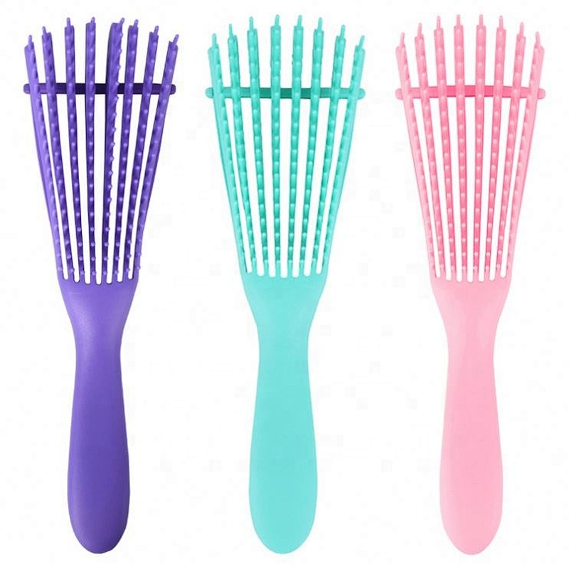 Wholesale wonderful soft touch personalized detangling brush hair rubber cushion bristle nylon hair brush