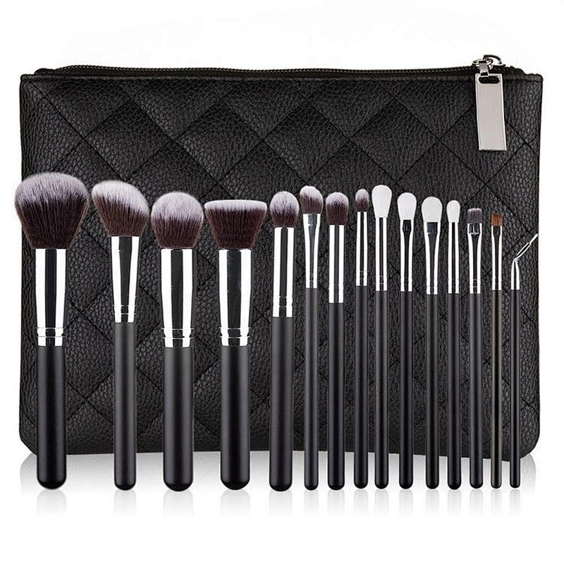 New Multi - Function 15 Makeup Set Wooden Handle Nylon Hair Brush